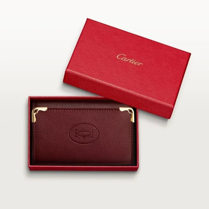 6-Key Key Ring, Must De Cartier – Burgundy Calfskin, Golden Finish – Cartier