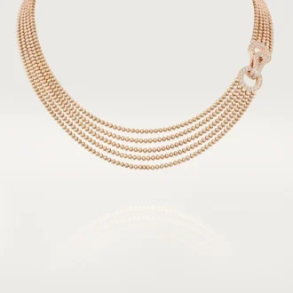 Agrafe Necklace, Small Model, Half-Paved