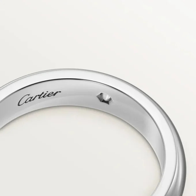 C De Cartier Wedding Band, 4 Mm Width, 1 Diamond
