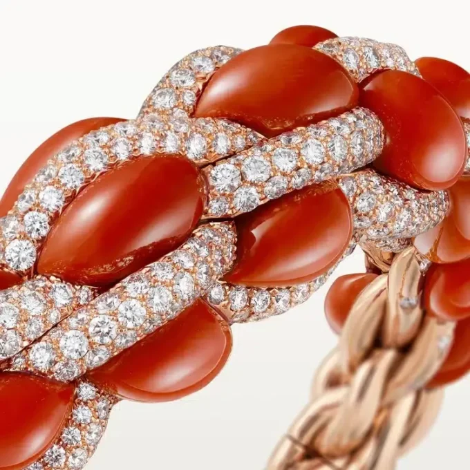 Cartier Libre Tressage Bracelet, Coral Cartier Libre Tressage Bracelet, Coral