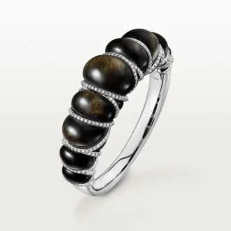 Cartier Libre Tressage Bracelet, Obsidian, Diamonds