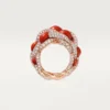 Cartier Libre Tressage Ring, Coral