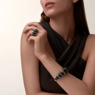 Cartier Libre Tressage Ring, Obsidian, Diamonds