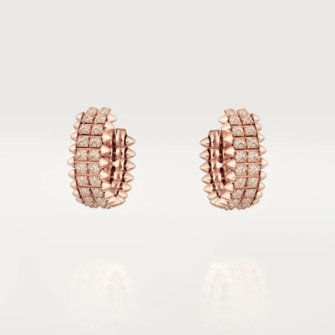 Clash De Cartier Hoop Earrings, Double Row, Paved Clash De Cartier Hoop Earrings, Double Row, Paved