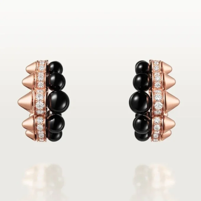 Clash De Cartier Hoop Earrings, Onyx, Extra-Large Model, Diamonds Clash De Cartier Hoop Earrings, Onyx, Extra-Large Model, Diamonds