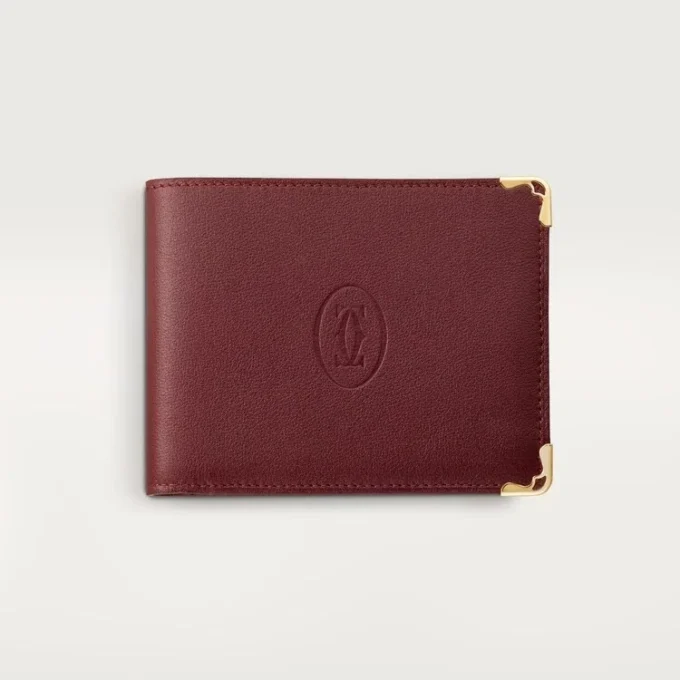 Coin/Banknote/Burgundy Calfskin, Golden Finish – Cartier