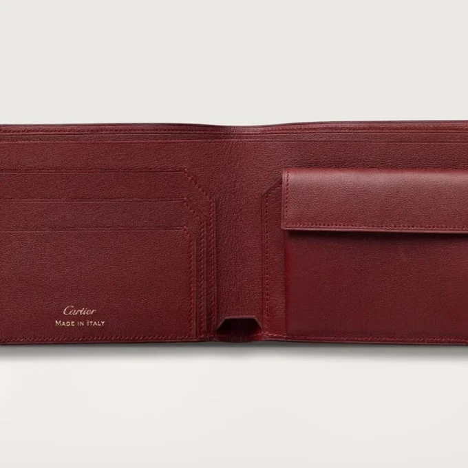 Coin/Banknote/Burgundy Calfskin, Golden Finish – Cartier