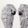 Faune Et Flore De Cartier Earrings, Emerald Drops, Paved Faune Et Flore De Cartier Earrings, Emerald Drops, Paved