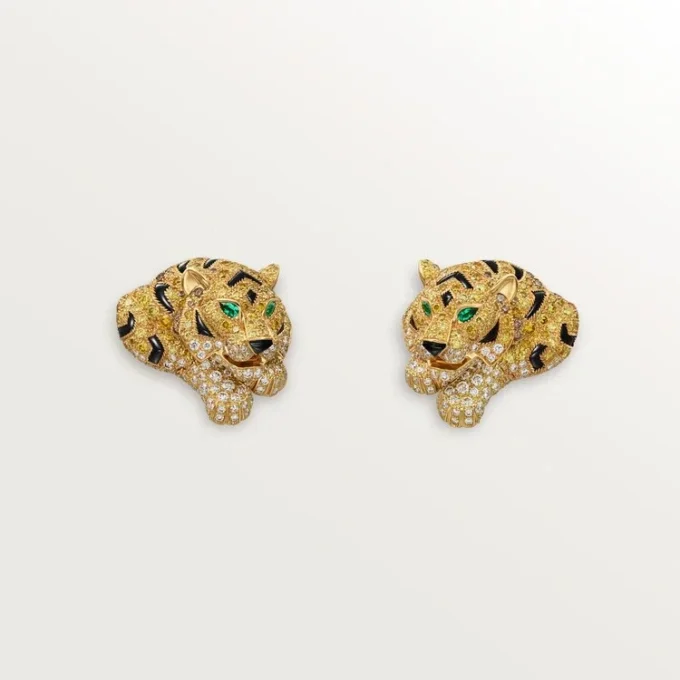 Faune Et Flore De Cartier Earrings, Yellow, Orange and Brown Diamonds, Paved Faune Et Flore De Cartier Earrings, Yellow, Orange and Brown Diamonds, Paved