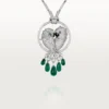 Faune Et Flore De Cartier Necklace, Emerald Drops, Paved
