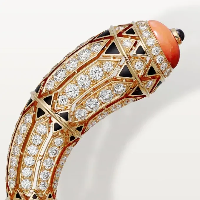 Geometrie & Contrastes Bracelet, Coral, Paved Geometrie & Contrastes Bracelet, Coral, Paved