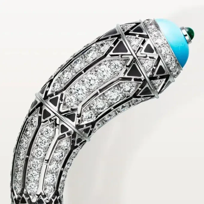 Geometrie & Contrastes Bracelet, Turquoise, Paved