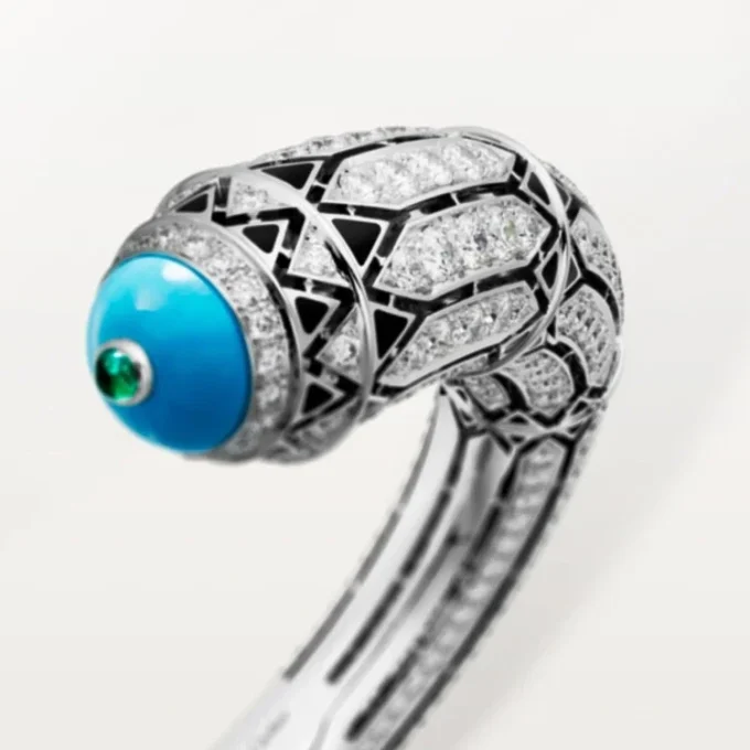 Geometrie & Contrastes Bracelet, Turquoise, Paved