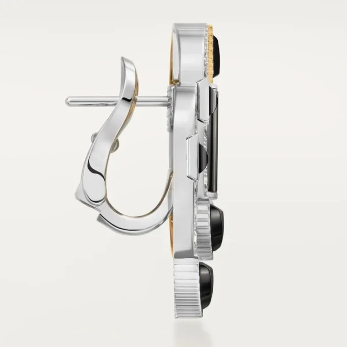 Geometrie & Contrastes Earrings, Onyx, Paved