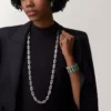 Geometrie & Contrastes Necklace, Chrysoprase, Multi-Wear, Paved