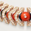 Geometrie & Contrastes Necklace, Coral, Paved Geometrie & Contrastes Necklace, Coral, Paved