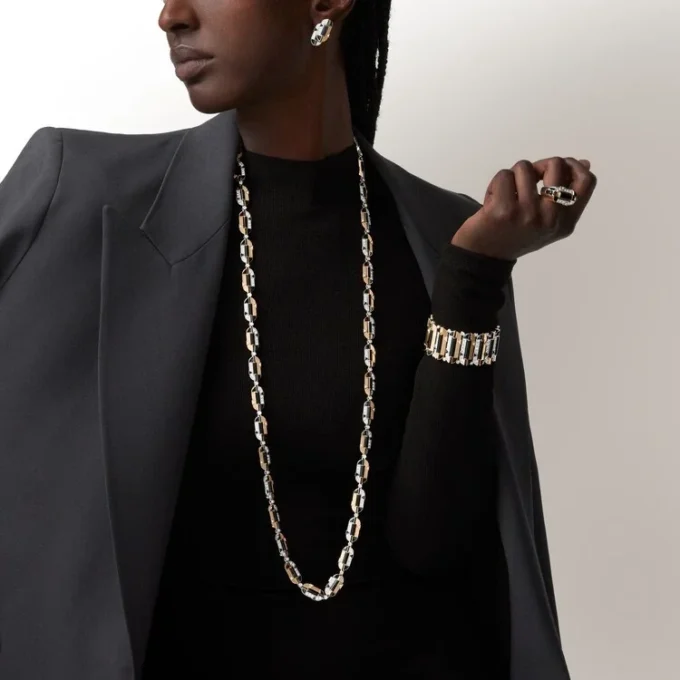 Geometrie & Contrastes Necklace, Onyx, Multi-Wear, Paved Geometrie & Contrastes Necklace, Onyx, Multi-Wear, Paved