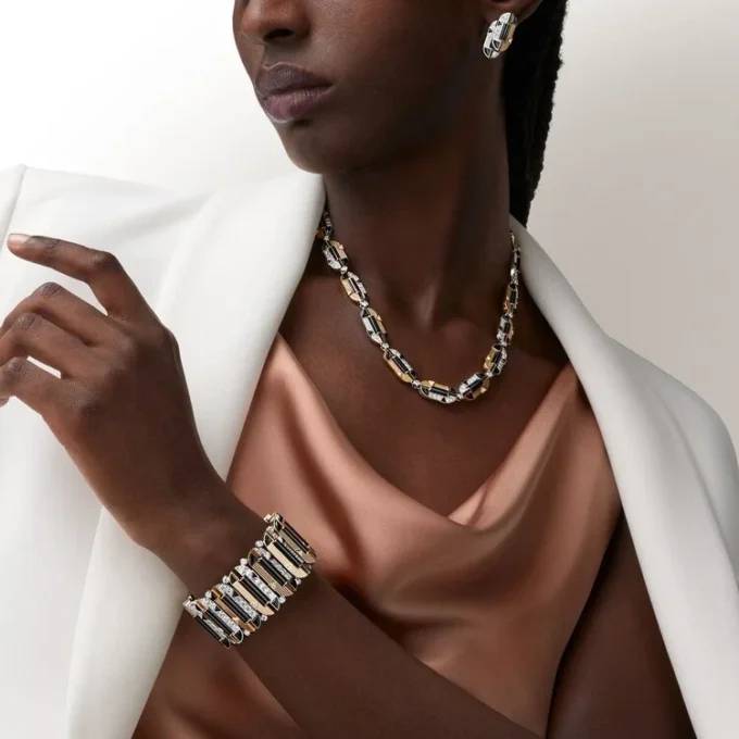 Geometrie & Contrastes Necklace, Onyx, Multi-Wear, Paved Geometrie & Contrastes Necklace, Onyx, Multi-Wear, Paved