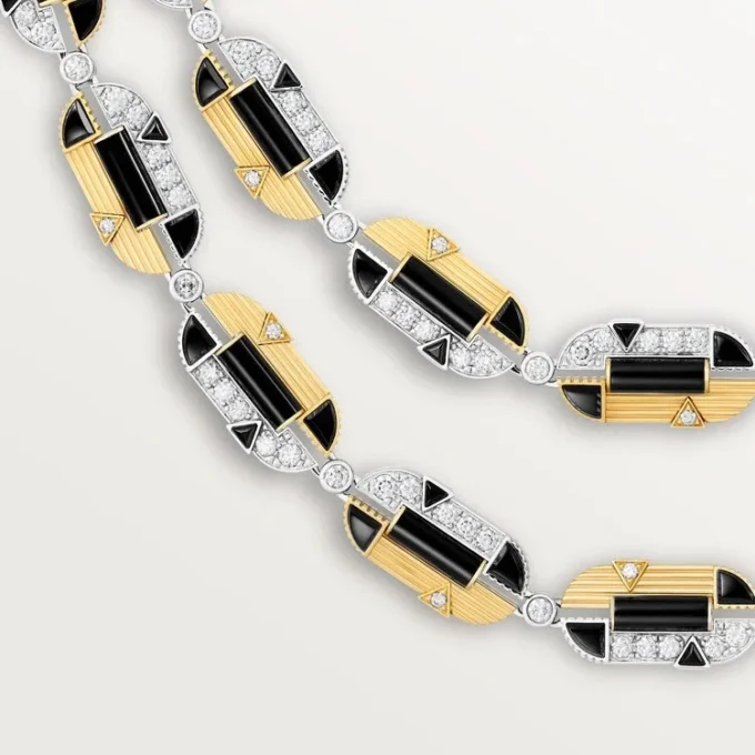 Geometrie & Contrastes Necklace, Onyx, Multi-Wear, Paved Geometrie & Contrastes Necklace, Onyx, Multi-Wear, Paved