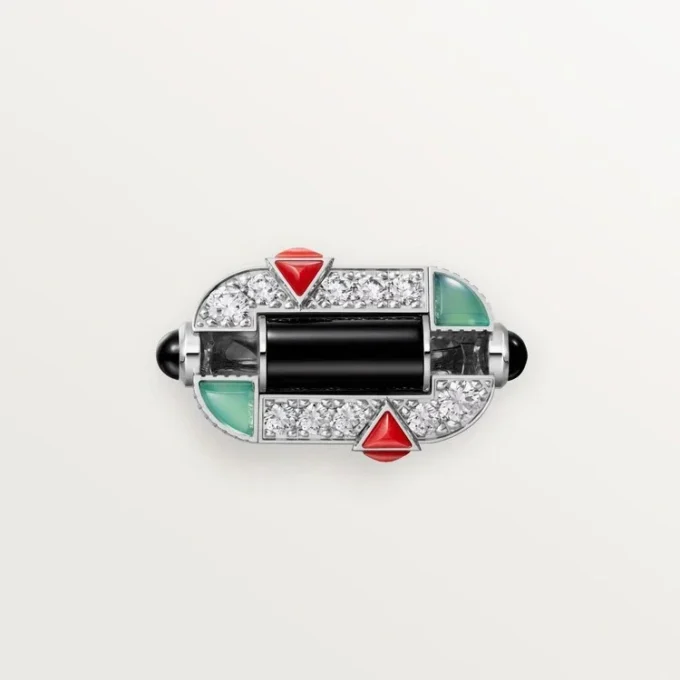 Geometrie & Contrastes Ring, Chrysoprase, Paved Geometrie & Contrastes Ring, Chrysoprase, Paved