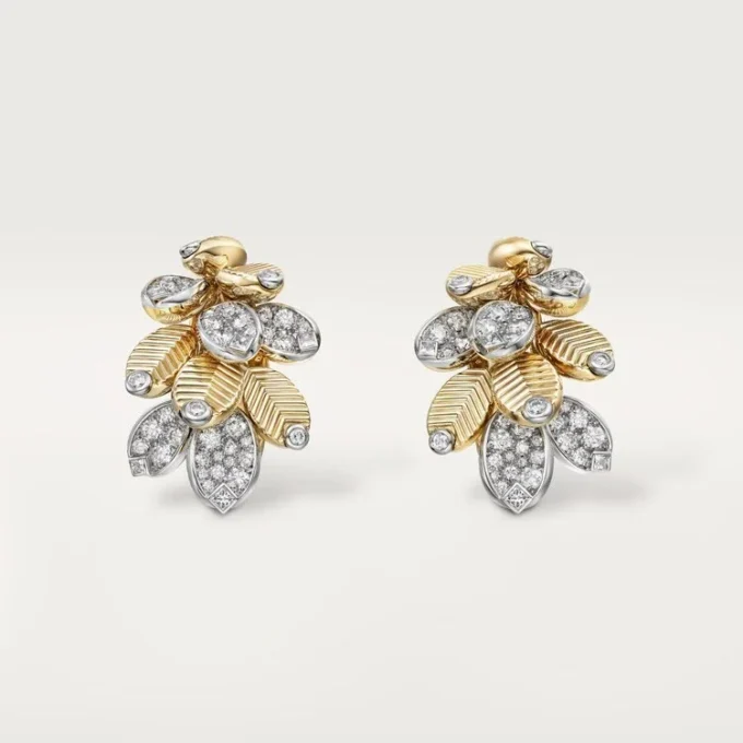 Grain De Cafe Earrings, Semi-Paved Grain De Cafe Earrings, Semi-Paved