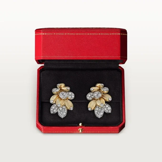 Grain De Cafe Earrings, Semi-Paved Grain De Cafe Earrings, Semi-Paved