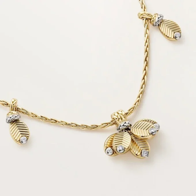 Grain De Cafe Long Necklace, Diamonds