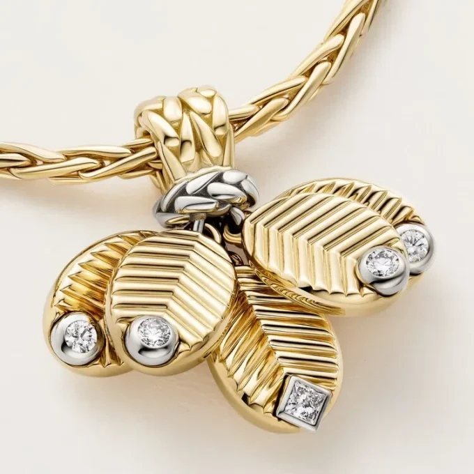 Grain De Cafe Long Necklace, Diamonds
