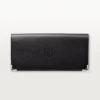 International Wallet with Gussets, Must De Cartier – Black Calfskin, Stainless Steel Finish – Cartier