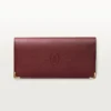 International Wallet with Gussets, Must De Cartier – Burgundy Calfskin, Golden Finish – Cartier