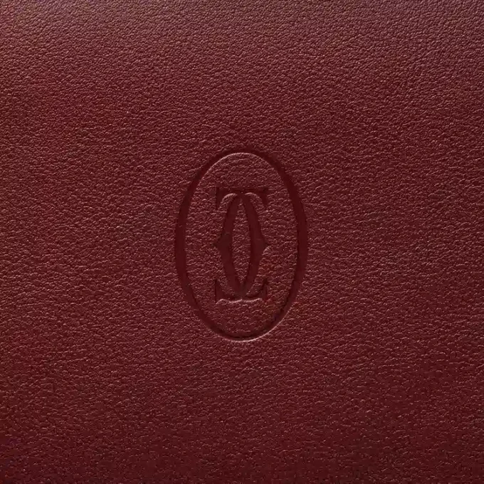 International Wallet with Gussets, Must De Cartier – Burgundy Calfskin, Golden Finish – Cartier