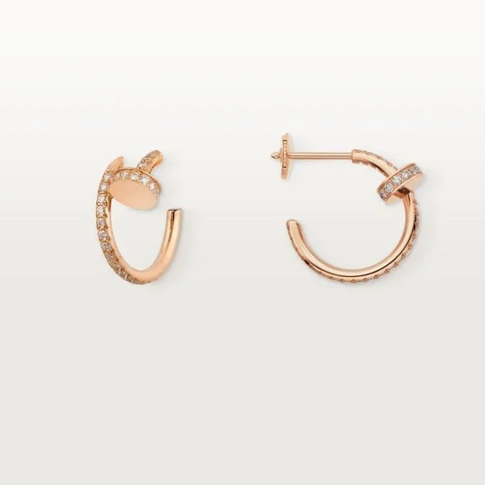 Juste Un Clou Diamond Hoop Earrings, Rose Gold | Cartier Us
