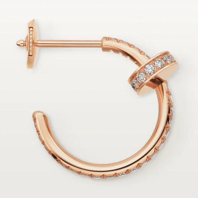 Juste Un Clou Diamond Hoop Earrings, Rose Gold | Cartier Us
