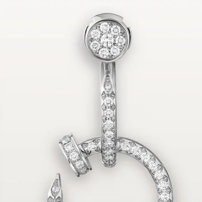 Juste Un Clou Earrings, Double, Paved Juste Un Clou Earrings, Double, Paved