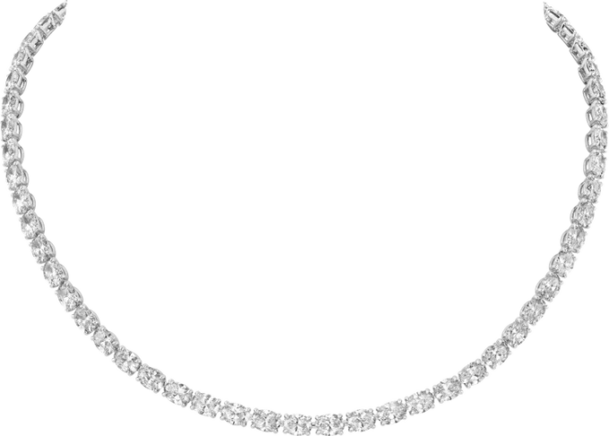 Lignes Essentielles Necklace, Oval-Cut Diamonds