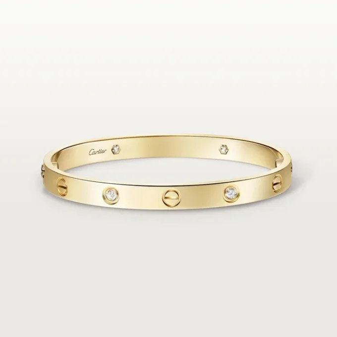 Love Bracelet, Classic Model, 4 Diamonds Love Bracelet, Classic Model, 4 Diamonds