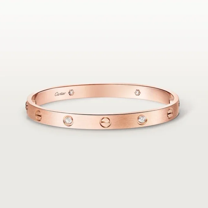 Love Bracelet, Classic Model, Brushed, 4 Diamonds Love Bracelet, Classic Model, Brushed, 4 Diamonds