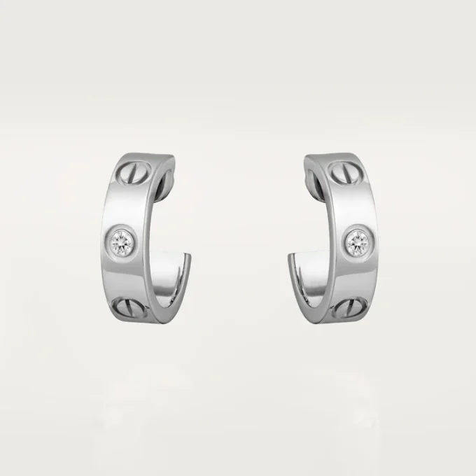 Love Earrings, 2 Diamonds – White Gold, Diamonds – Cartier Love Earrings, 2 Diamonds – White Gold, Diamonds – Cartier