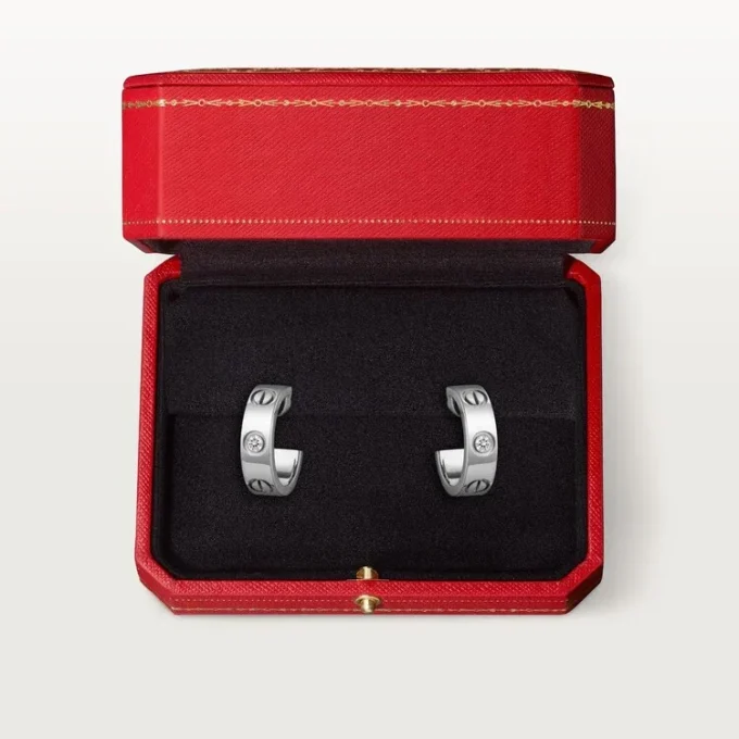 Love Earrings, 2 Diamonds – White Gold, Diamonds – Cartier Love Earrings, 2 Diamonds – White Gold, Diamonds – Cartier
