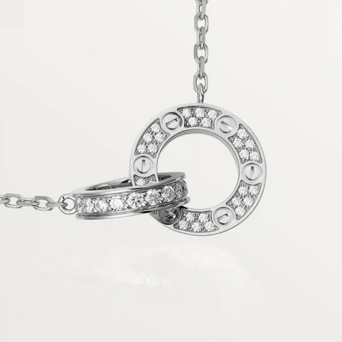 Love Necklace, Diamond-Paved – White Gold, Diamonds – Cartier