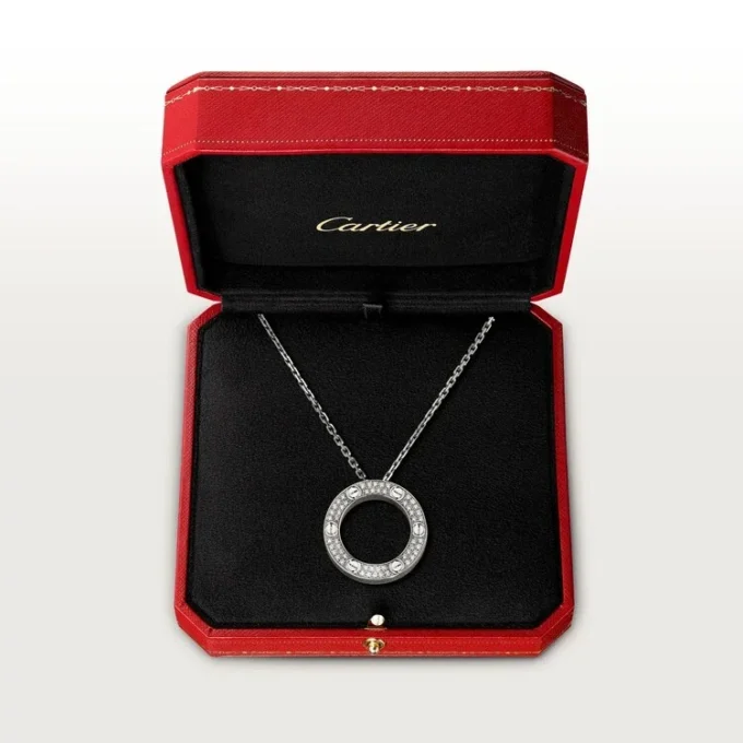 Love Necklace, Diamond-Paved – White Gold, Diamonds – Cartier
