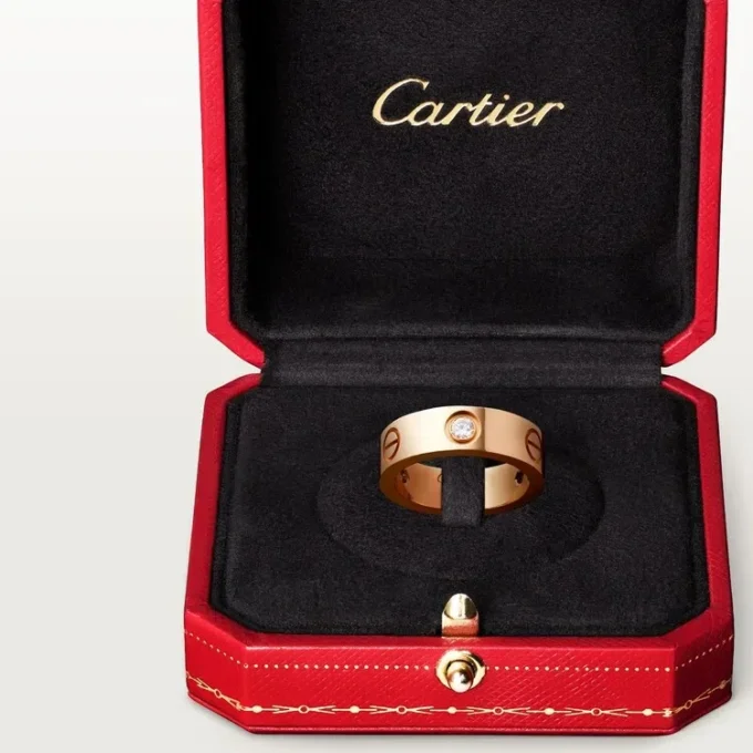 Love Ring, 3 Diamonds – Rose Gold, Diamonds – Cartier