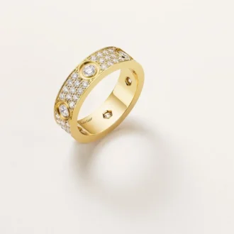 Love Ring, Classic Model, Paved, 6 Diamonds