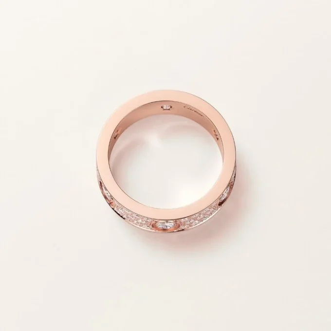 Love Ring, Classic Model, Paved, 6 Diamonds