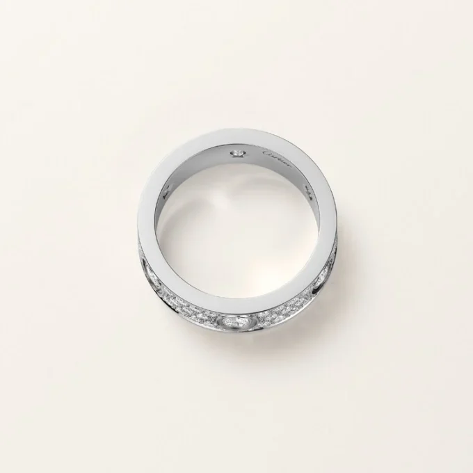 Love Ring, Classic Model, Paved, 6 Diamonds