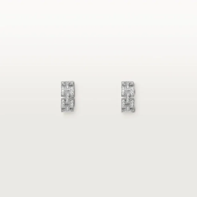 Maillon Panthere Earrings, 3 Diamond-Paved Rows – White Gold, Diamonds – Cartier Maillon Panthere Earrings, 3 Diamond-Paved Rows – White Gold, Diamonds – Cartier