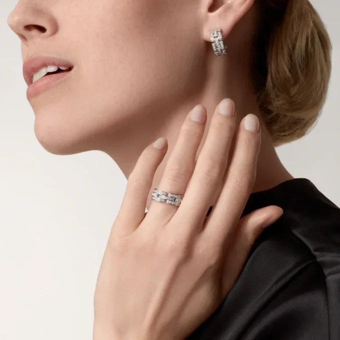 Maillon Panthere Earrings, 3 Diamond-Paved Rows – White Gold, Diamonds – Cartier Maillon Panthere Earrings, 3 Diamond-Paved Rows – White Gold, Diamonds – Cartier
