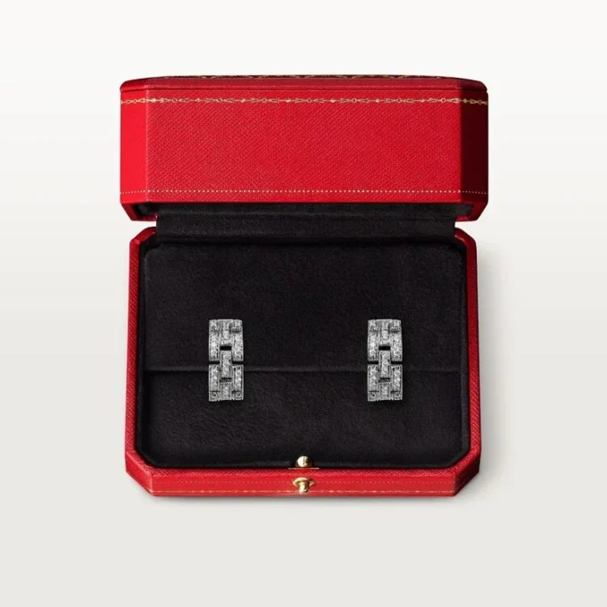 Maillon Panthere Earrings, 3 Diamond-Paved Rows – White Gold, Diamonds – Cartier Maillon Panthere Earrings, 3 Diamond-Paved Rows – White Gold, Diamonds – Cartier