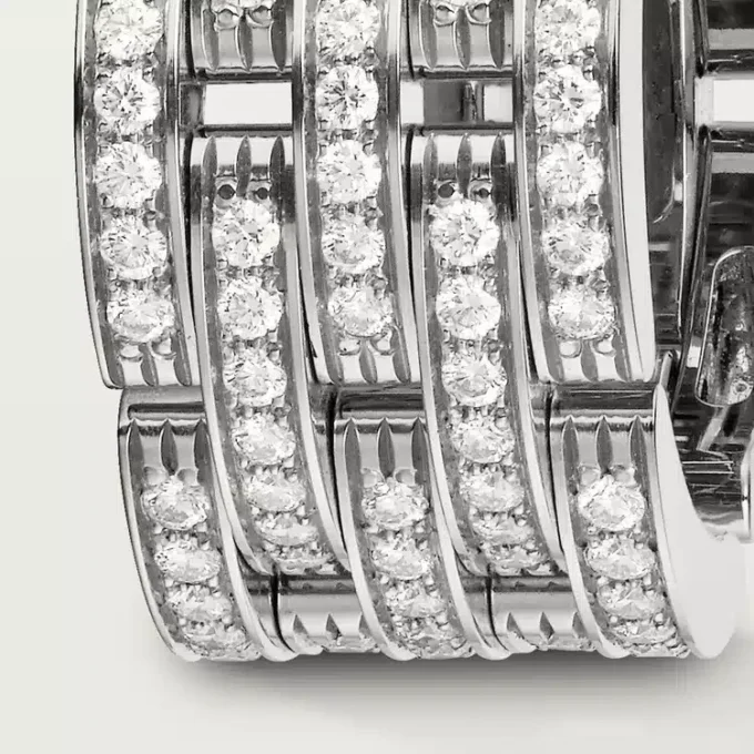 Maillon Panthere Ring, Five Rows, Paved
