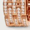 Maillon Panthere Ring, Five Rows, Paved